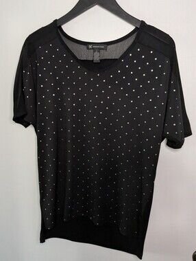 INC Black Short Sleeve Top